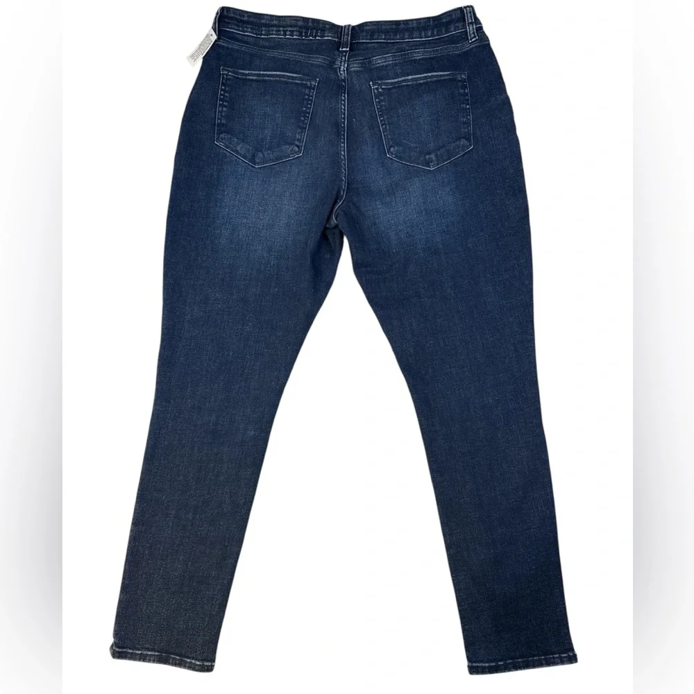 Arizona Jean Co Womens 19 Hi Rise Skinny Jeans Dark Wash Distressed Stretch NWT